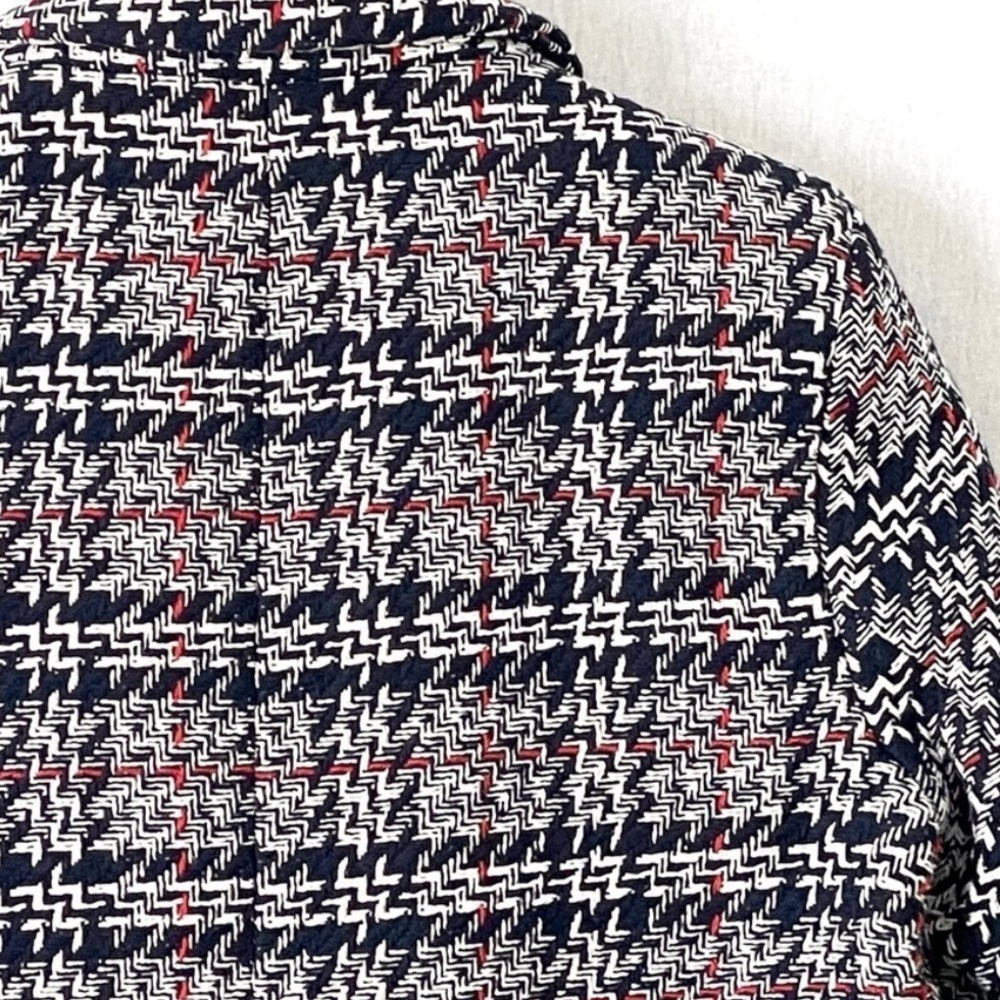 Zara Tweed Blazer Jacket Navy & Red Plaid - Picture 8 of 16